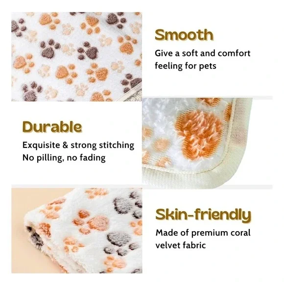 Soft White Dog & Puppy Blanket for Couch Durable Size 23x15 - Picture 3 of 5